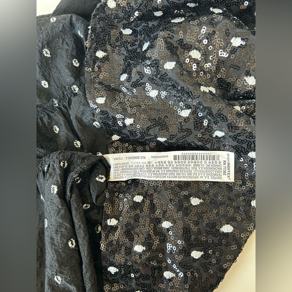 NWOT ZARA TRAPEZE DRESS. BLK/WTE POLKA DOTS. FLATTERING ON ALL BODY TYPES Sz. L - Picture 7 of 10